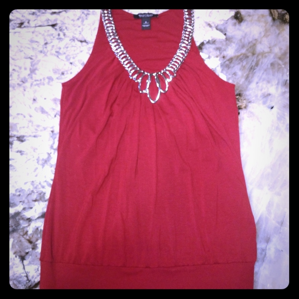 White House Black Market Metal Collar top